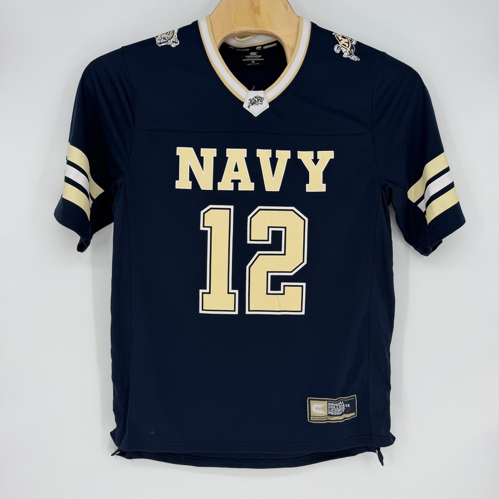 Colosseum Navy Midshipmen Annapolis Football Jersey Blue Gold Mens Medium 12